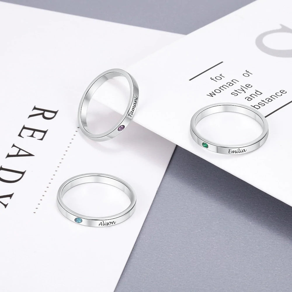 Personalized Birthstone Band