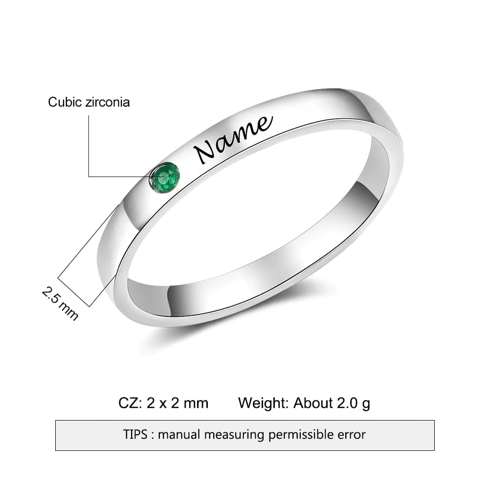 Personalized Birthstone Band