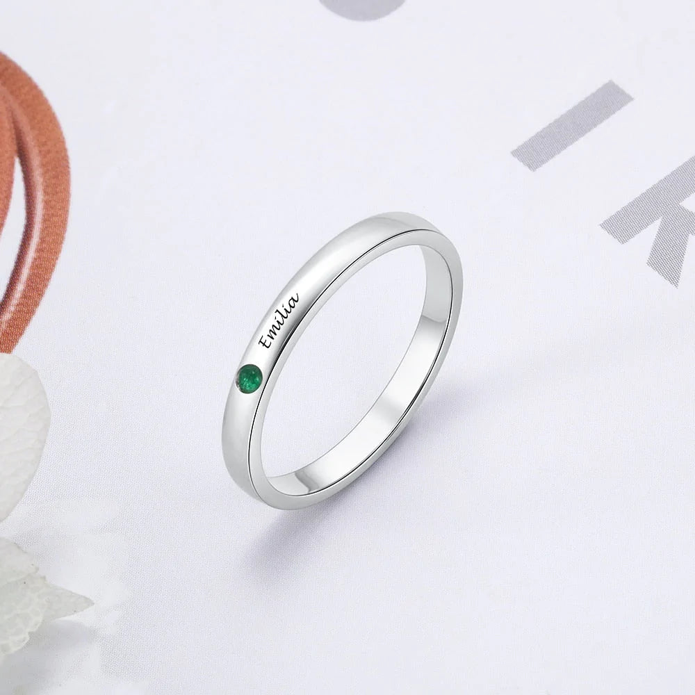 Personalized Birthstone Band
